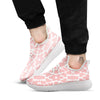 Cow White And Pink Print White Athletic Shoes-grizzshop