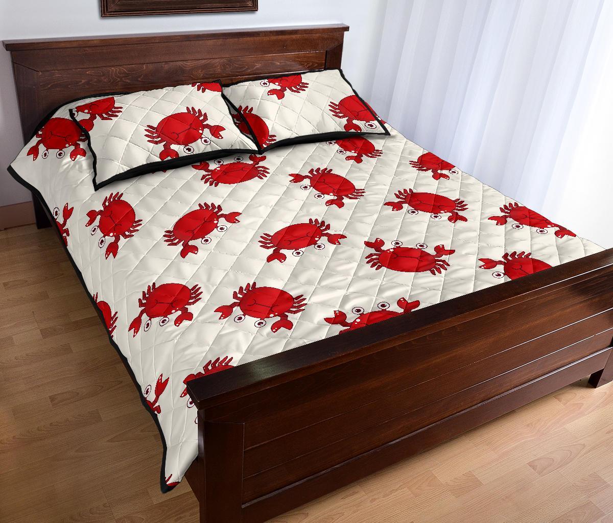 Crab Cartoon Pattern Print Bed Set Quilt-grizzshop