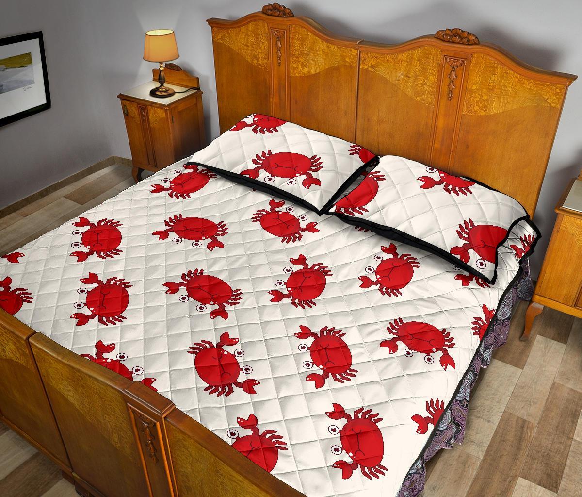 Crab Cartoon Pattern Print Bed Set Quilt-grizzshop