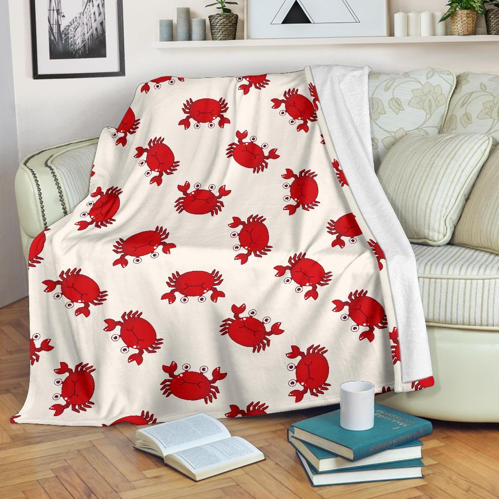 Crab Cartoon Pattern Print Blanket-grizzshop