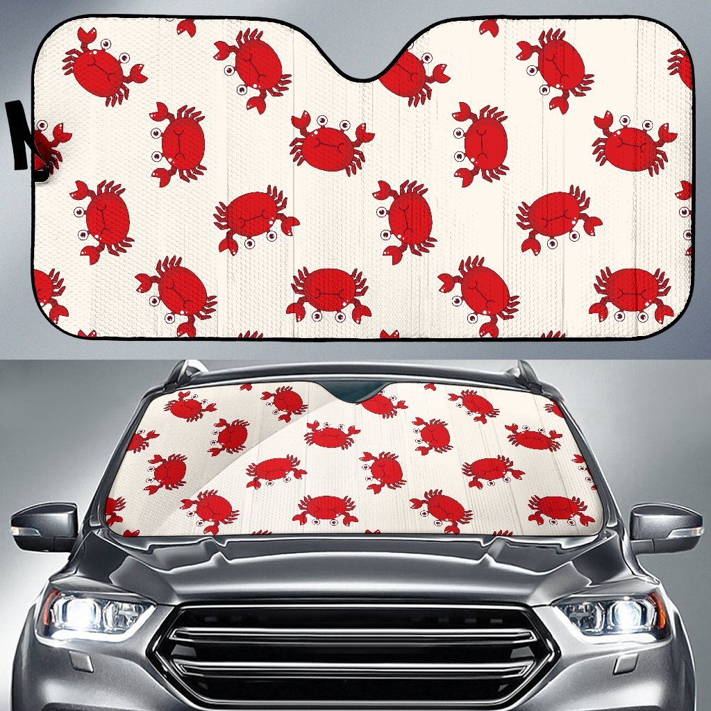 Crab Cartoon Pattern Print Car Sun Shade-grizzshop