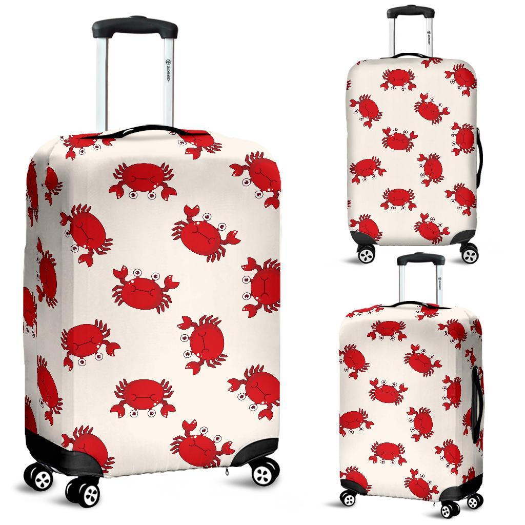 Crab Cartoon Pattern Print Luggage Cover Protector-grizzshop