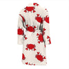 Crab Cartoon Pattern Print Men Long Robe-grizzshop