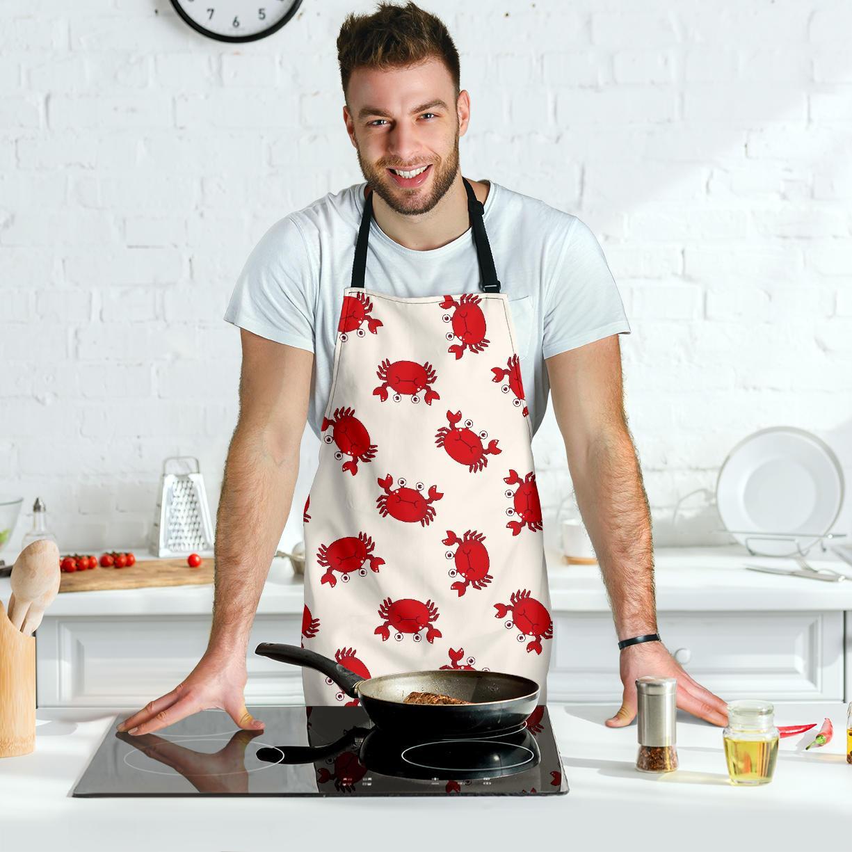 Crab Cartoon Pattern Print Men's Apron-grizzshop