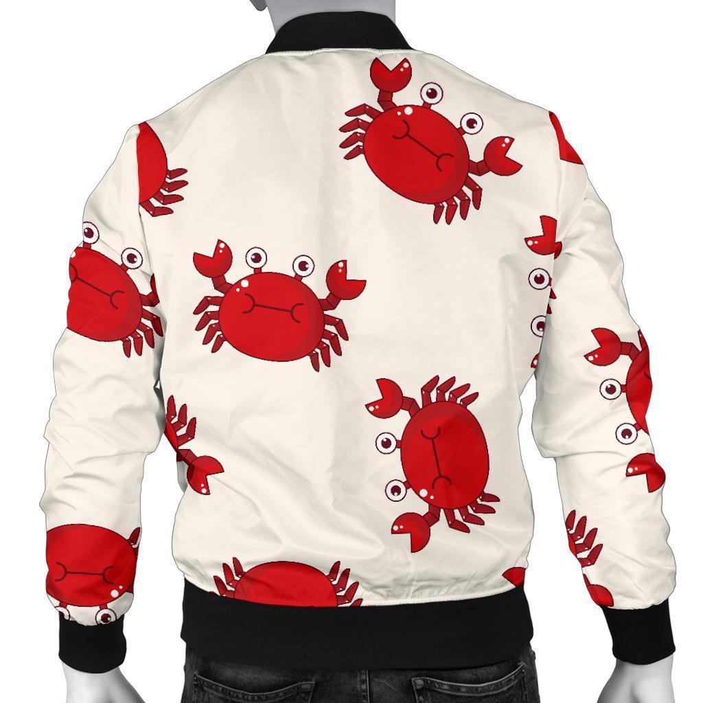 Crab Cartoon Pattern Print Men's Bomber Jacket-grizzshop