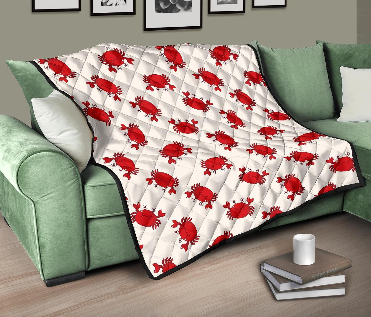 Crab Cartoon Pattern Print Quilt-grizzshop