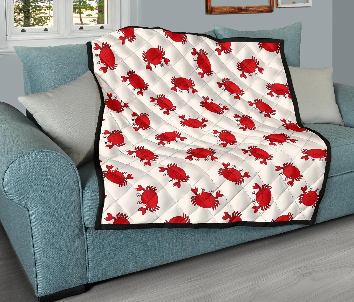 Crab Cartoon Pattern Print Quilt-grizzshop