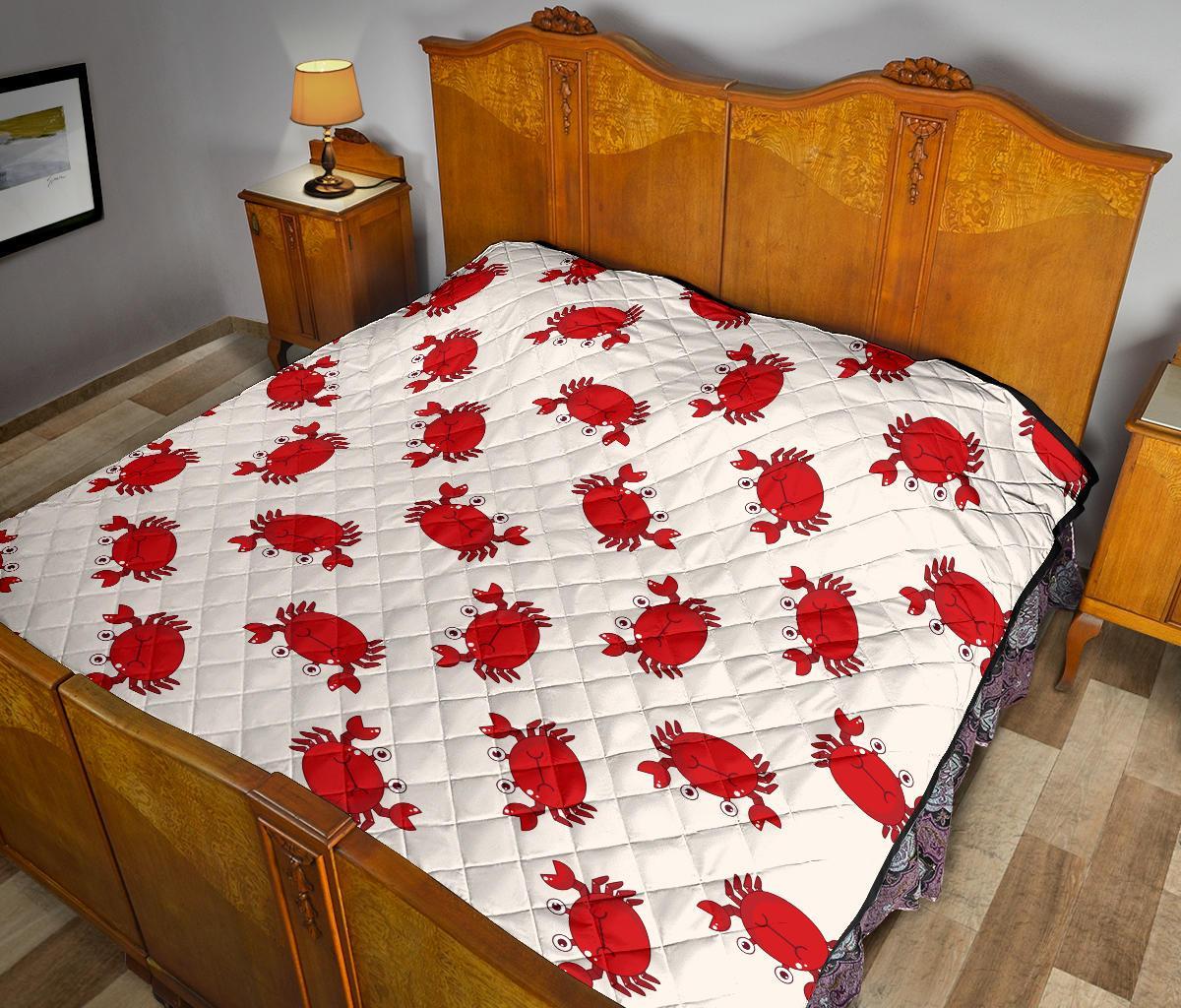 Crab Cartoon Pattern Print Quilt-grizzshop