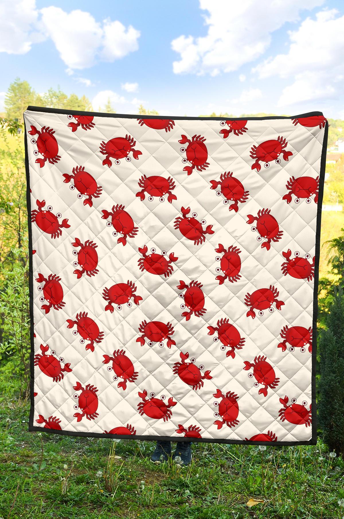 Crab Cartoon Pattern Print Quilt-grizzshop