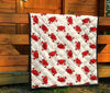 Crab Cartoon Pattern Print Quilt-grizzshop