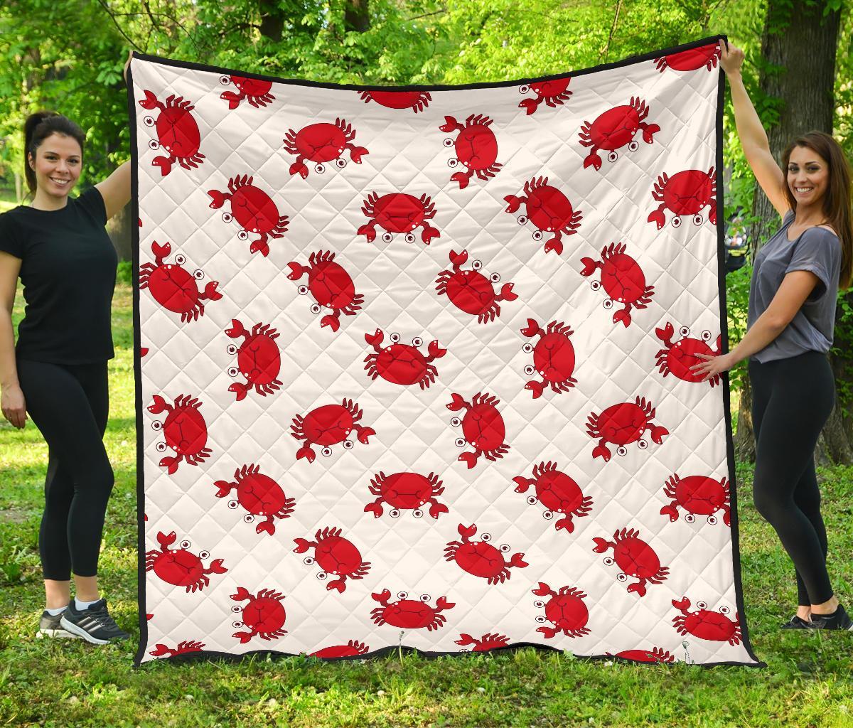 Crab Cartoon Pattern Print Quilt-grizzshop