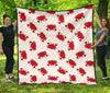 Crab Cartoon Pattern Print Quilt-grizzshop