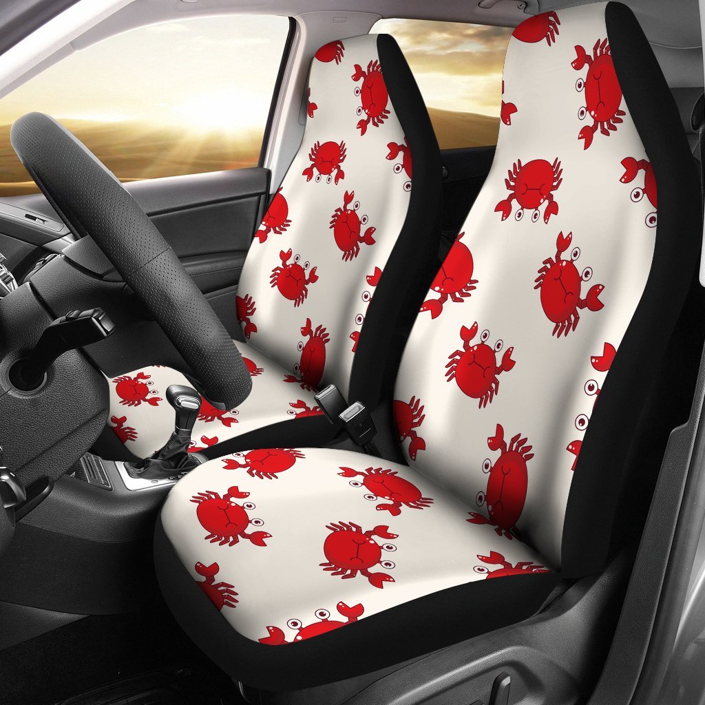 Crab Cartoon Pattern Print Universal Fit Car Seat Covers-grizzshop