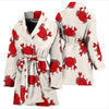 Crab Cartoon Pattern Print Women Long Robe-grizzshop