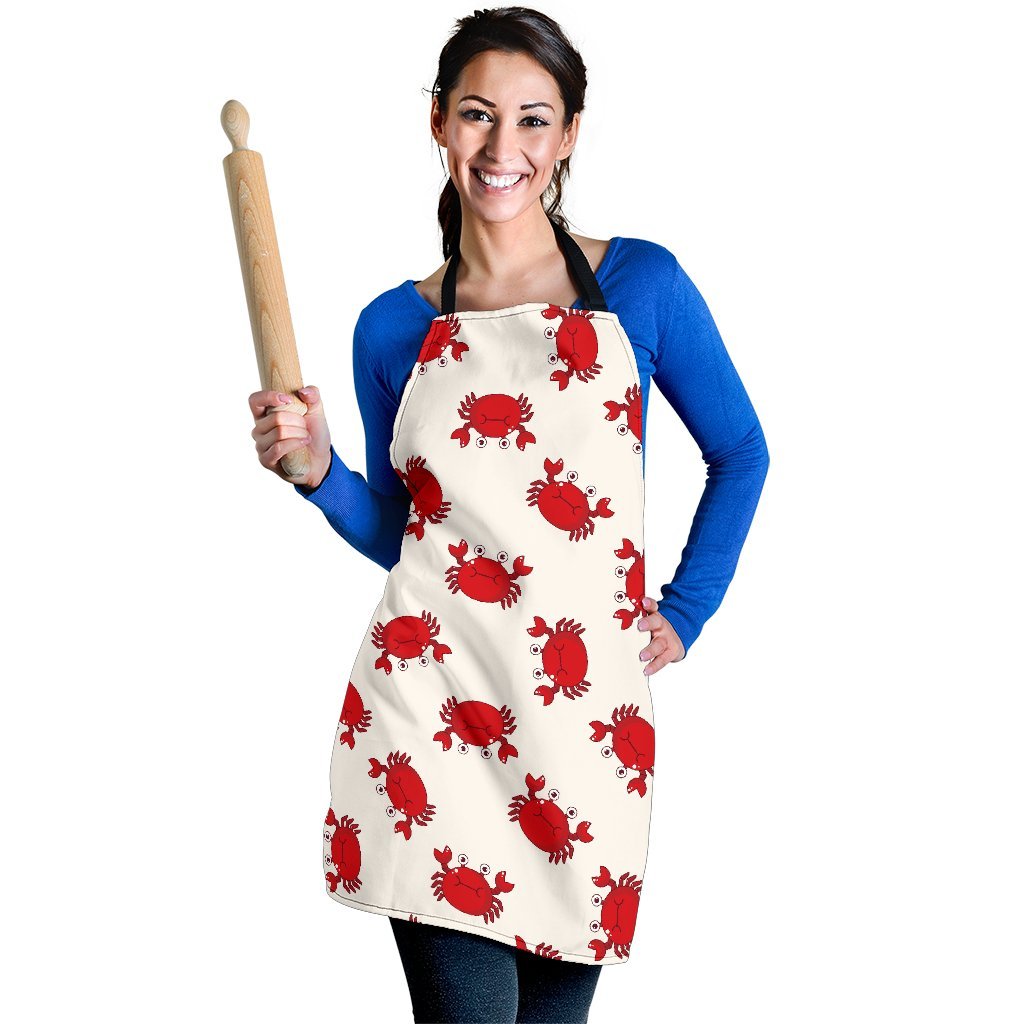 Crab Cartoon Pattern Print Women's Apron-grizzshop