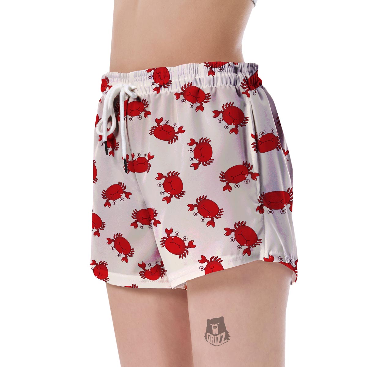 Crab Cartoon Pattern Print Women's Shorts-grizzshop