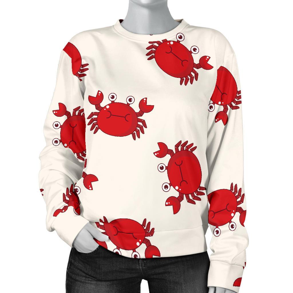Crab Cartoon Pattern Print Women's Sweatshirt-grizzshop