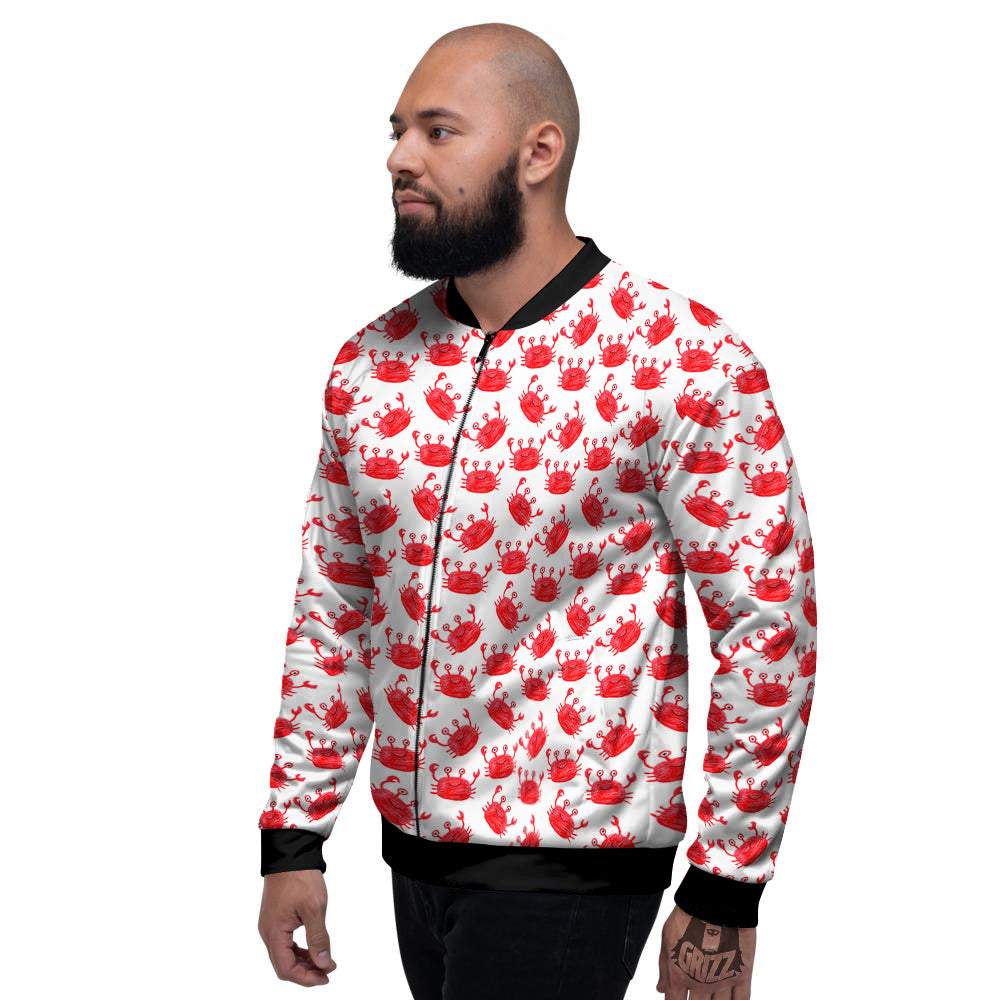 Crab Cute Print Pattern Men's Bomber Jacket-grizzshop