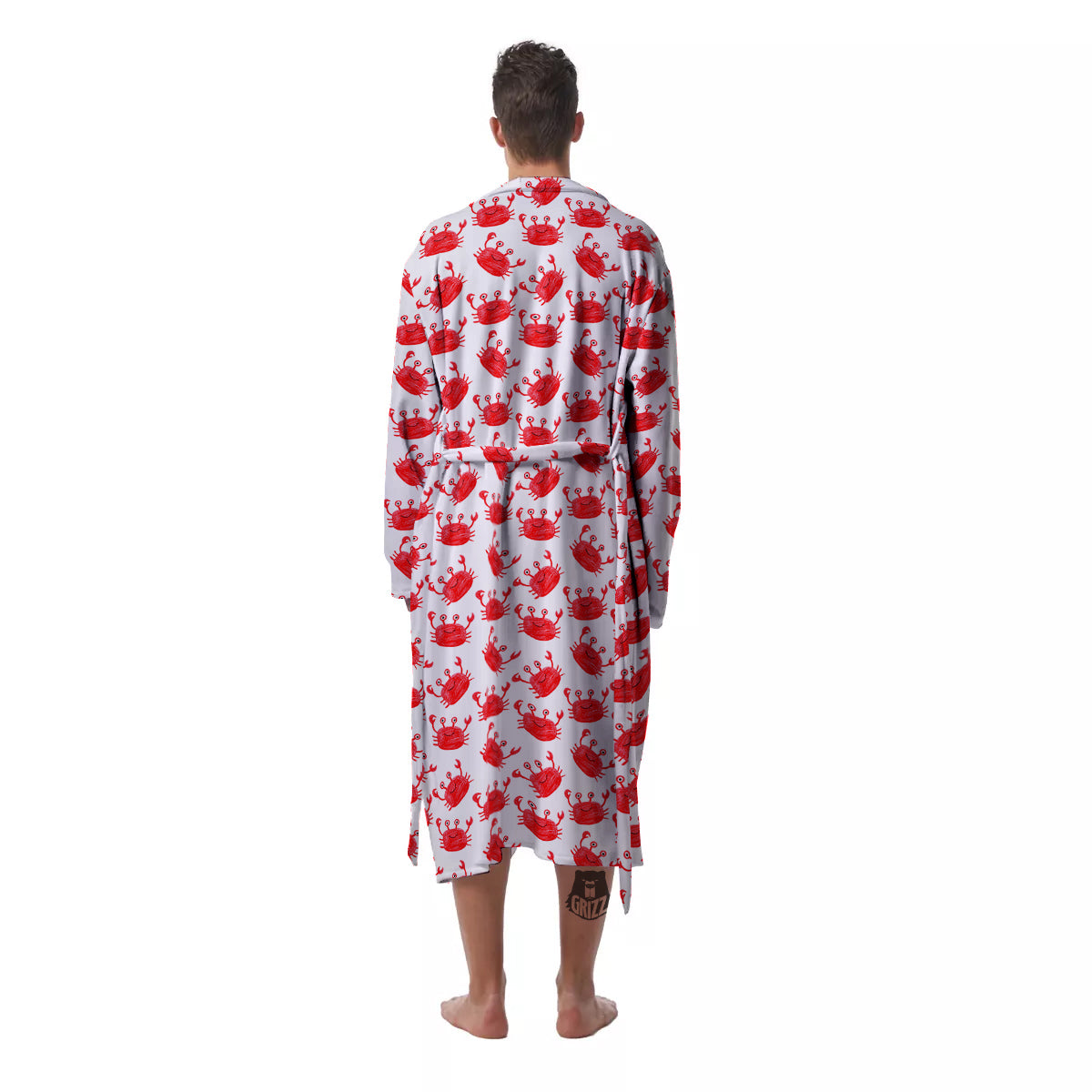 Crab Cute Print Pattern Men's Robe-grizzshop