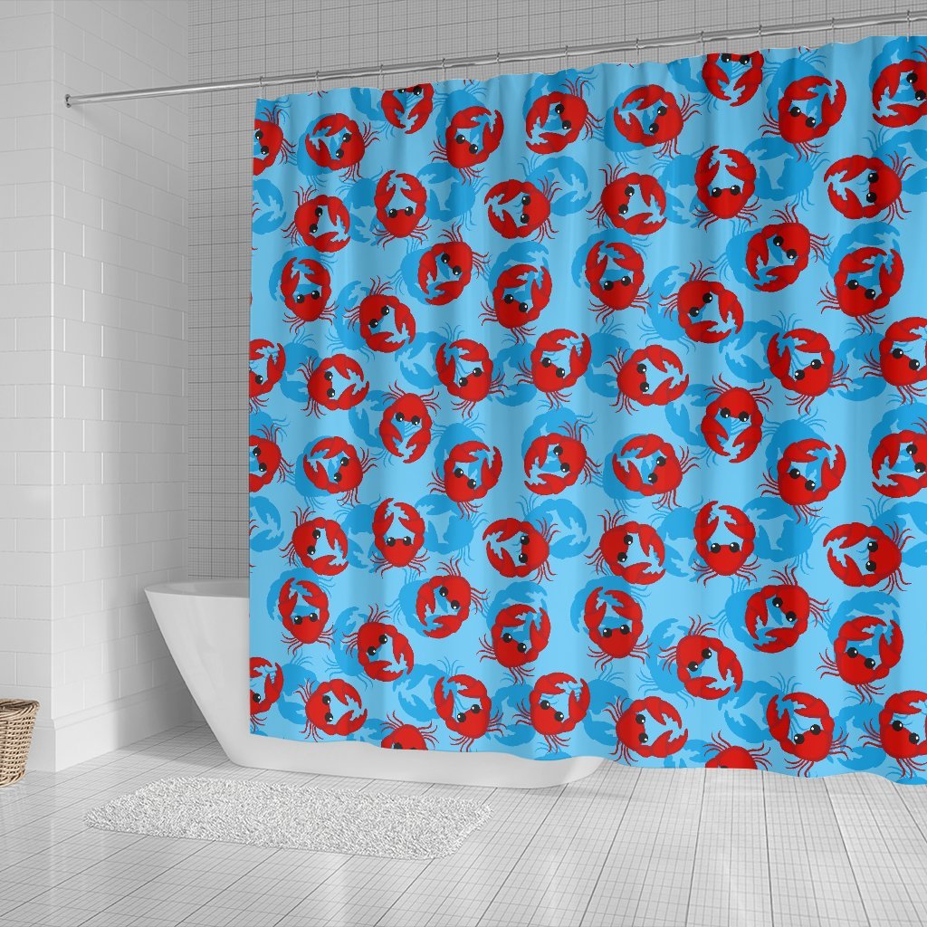 Crab Pattern Print Bathroom Shower Curtain-grizzshop