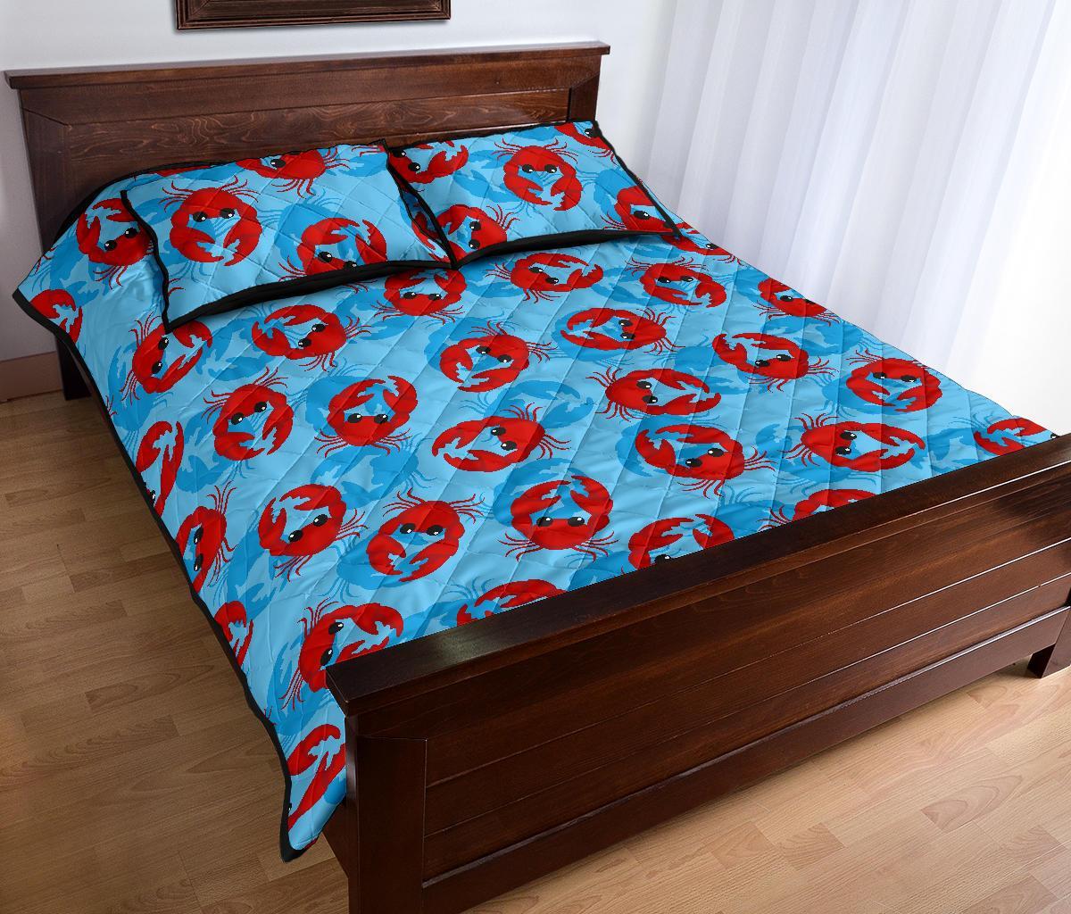 Crab Pattern Print Bed Set Quilt-grizzshop