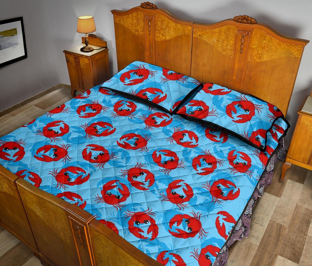 Crab Pattern Print Bed Set Quilt-grizzshop