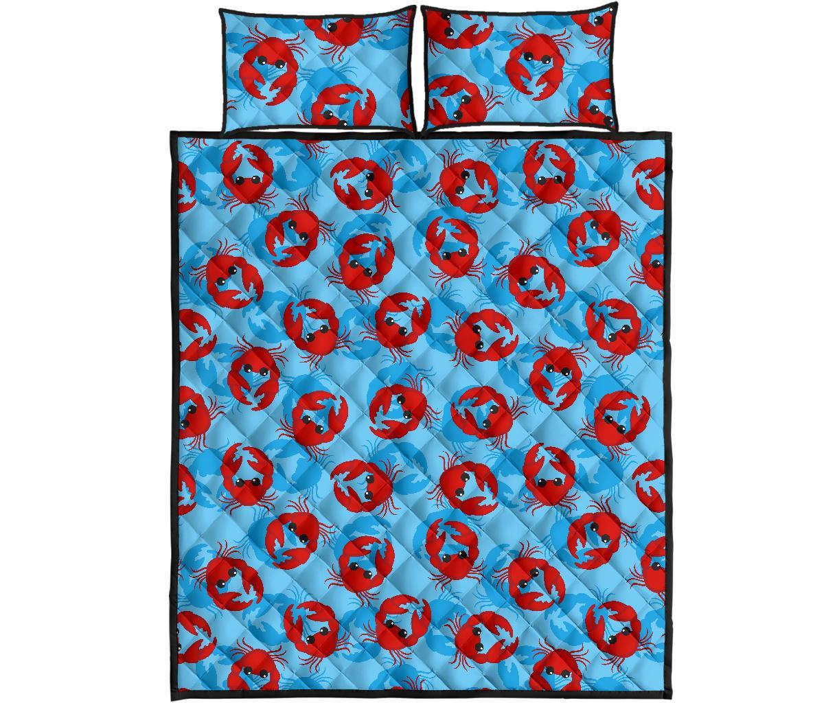Crab Pattern Print Bed Set Quilt-grizzshop