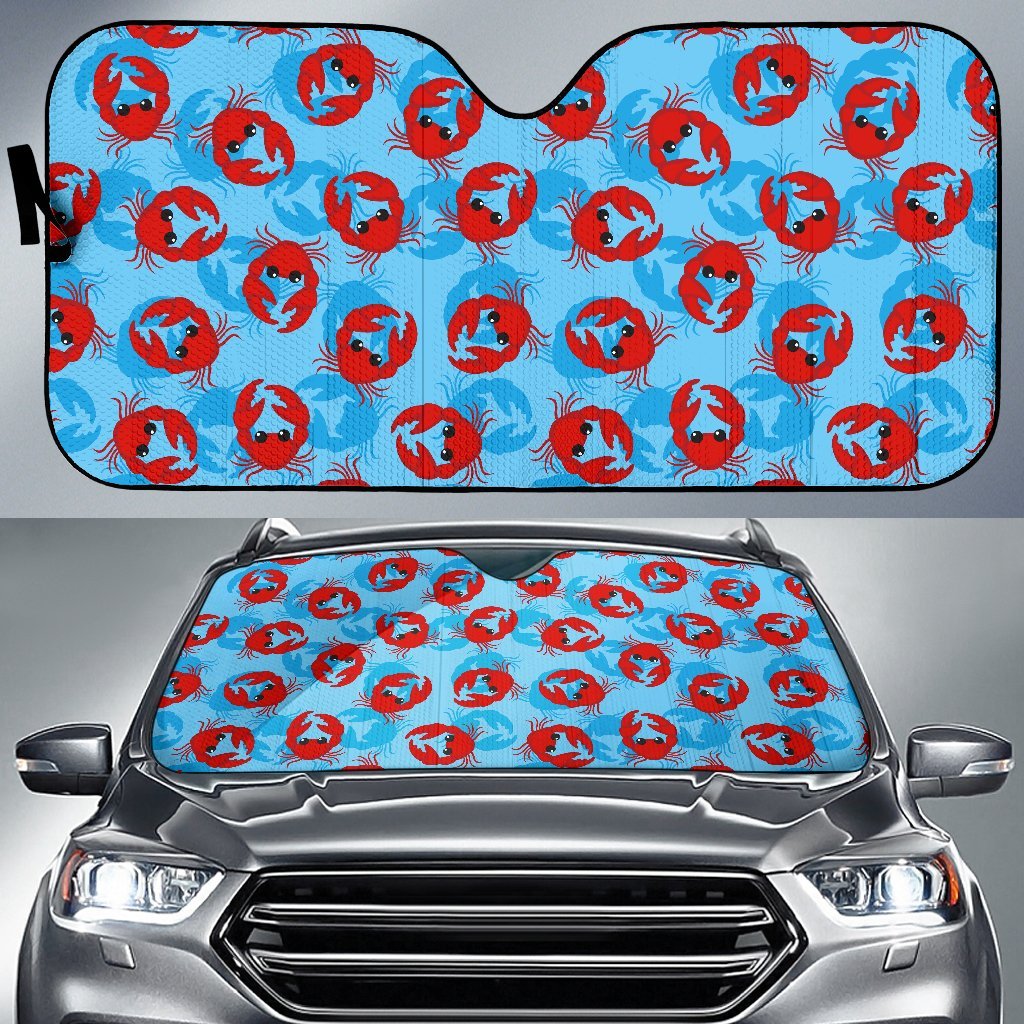 Crab Pattern Print Car Sun Shade-grizzshop