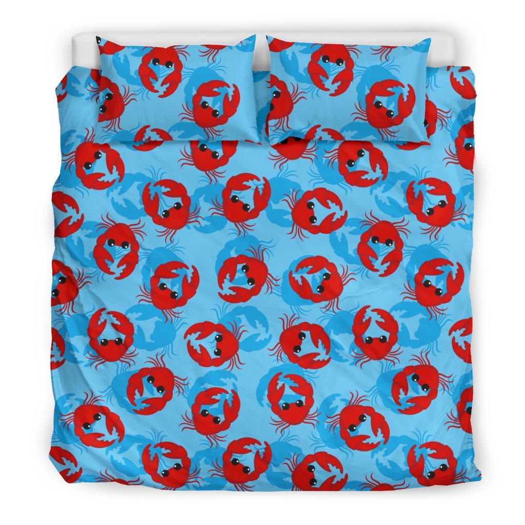 Crab Pattern Print Duvet Cover Bedding Set-grizzshop