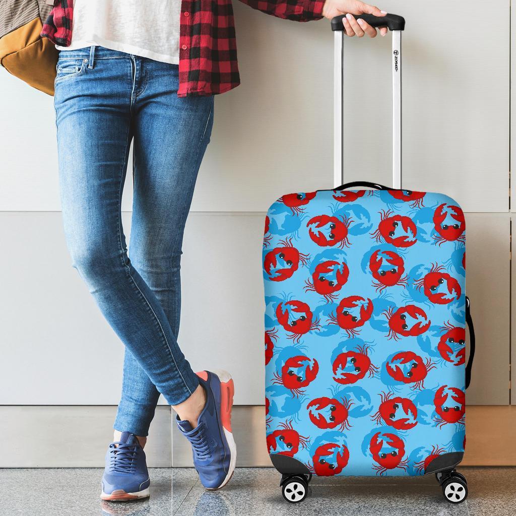 Crab Pattern Print Luggage Cover Protector-grizzshop