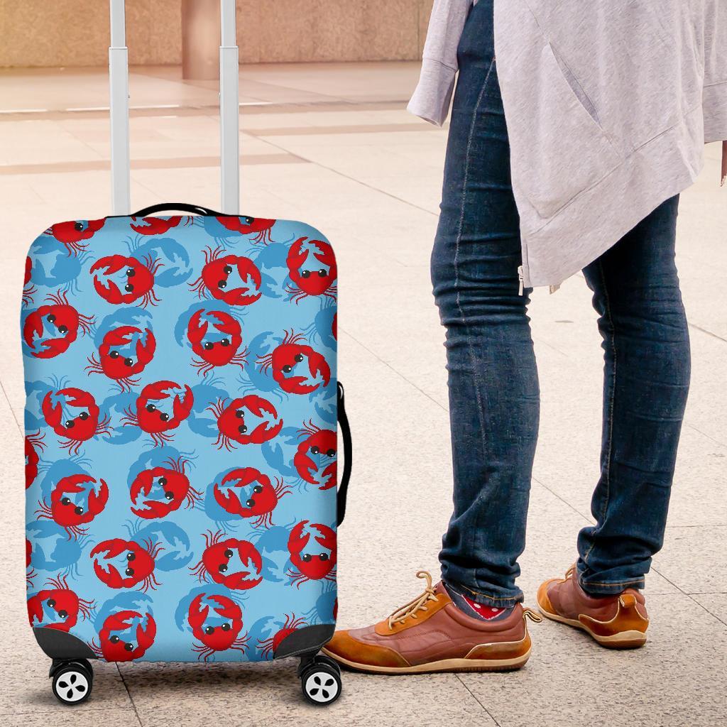 Crab Pattern Print Luggage Cover Protector-grizzshop