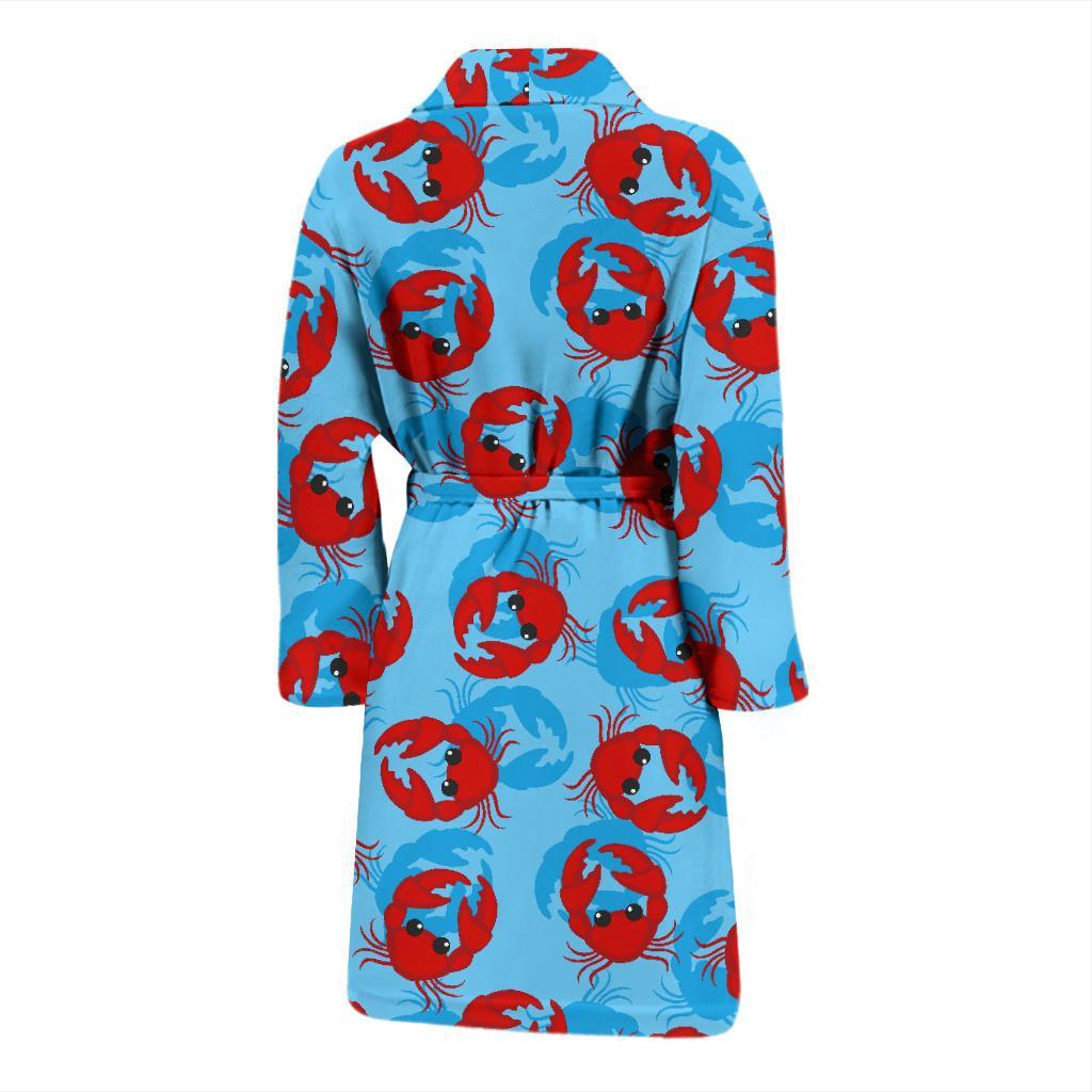 Crab Pattern Print Men Long Robe-grizzshop