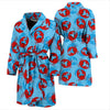 Crab Pattern Print Men Long Robe-grizzshop