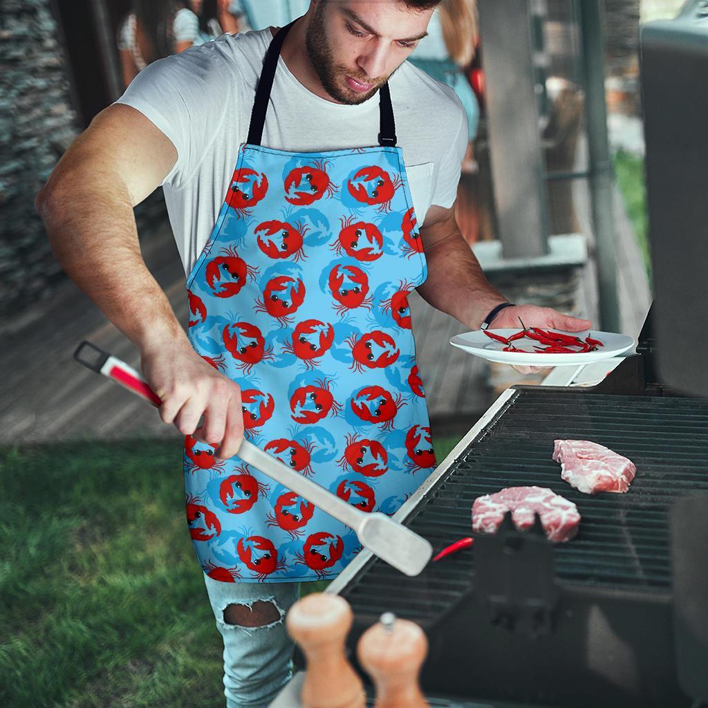 Crab Pattern Print Men's Apron-grizzshop