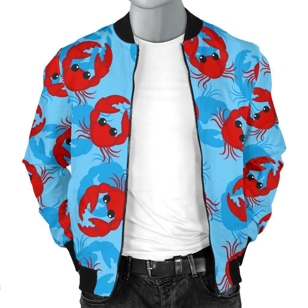 Crab Pattern Print Men's Bomber Jacket-grizzshop