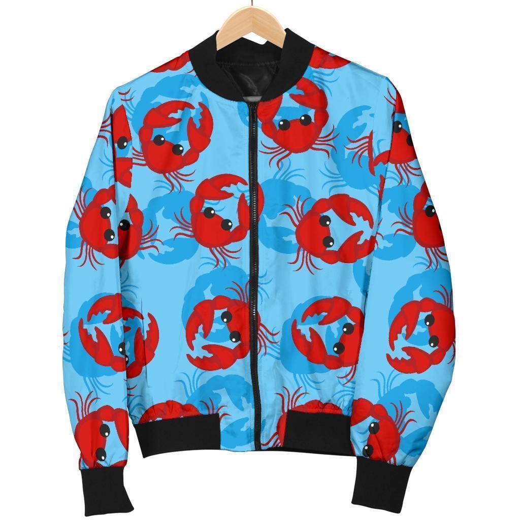 Crab Pattern Print Men's Bomber Jacket-grizzshop