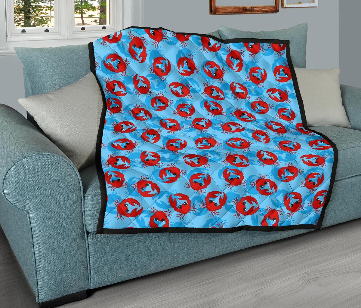 Crab Pattern Print Quilt-grizzshop