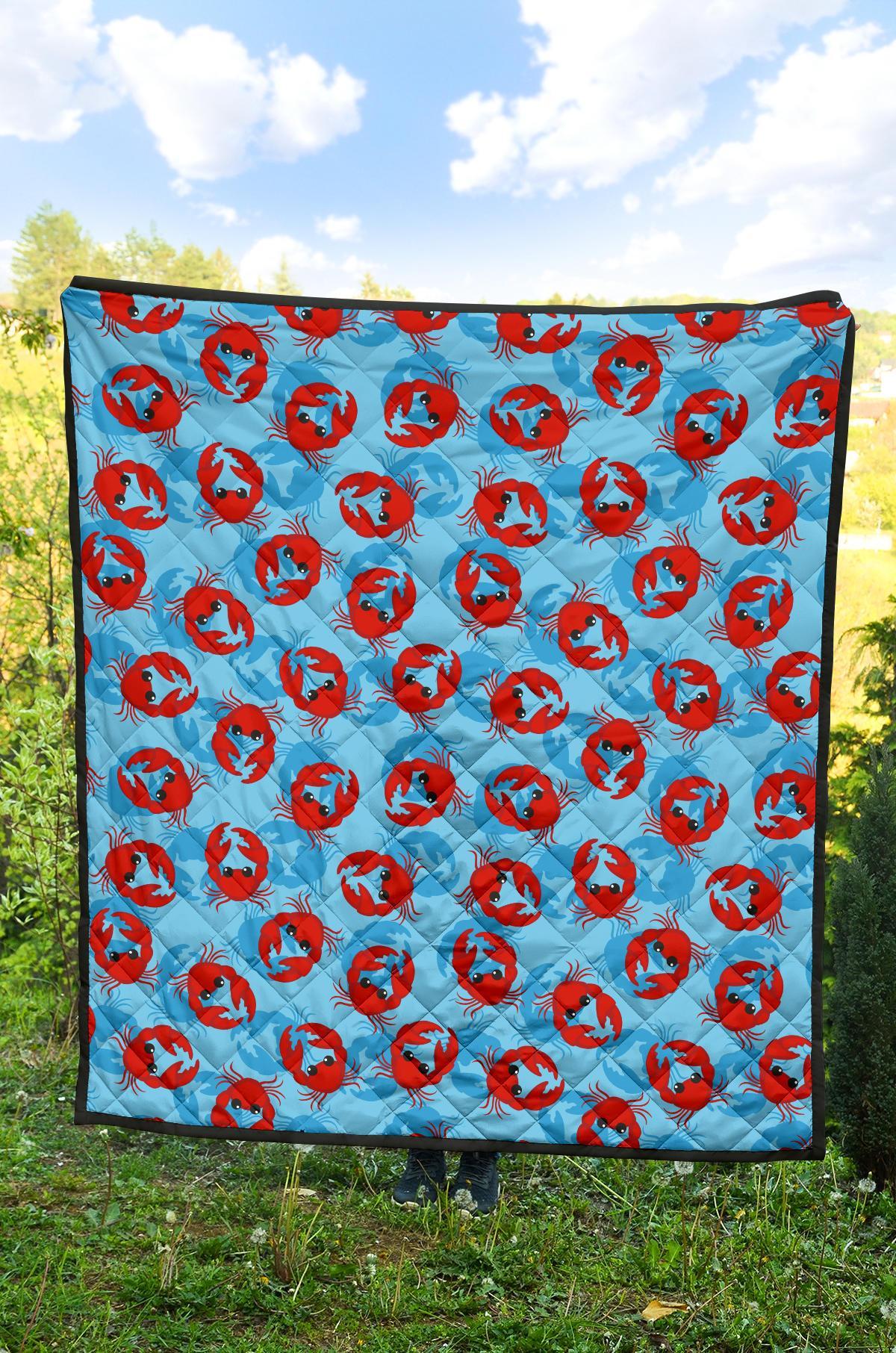 Crab Pattern Print Quilt-grizzshop