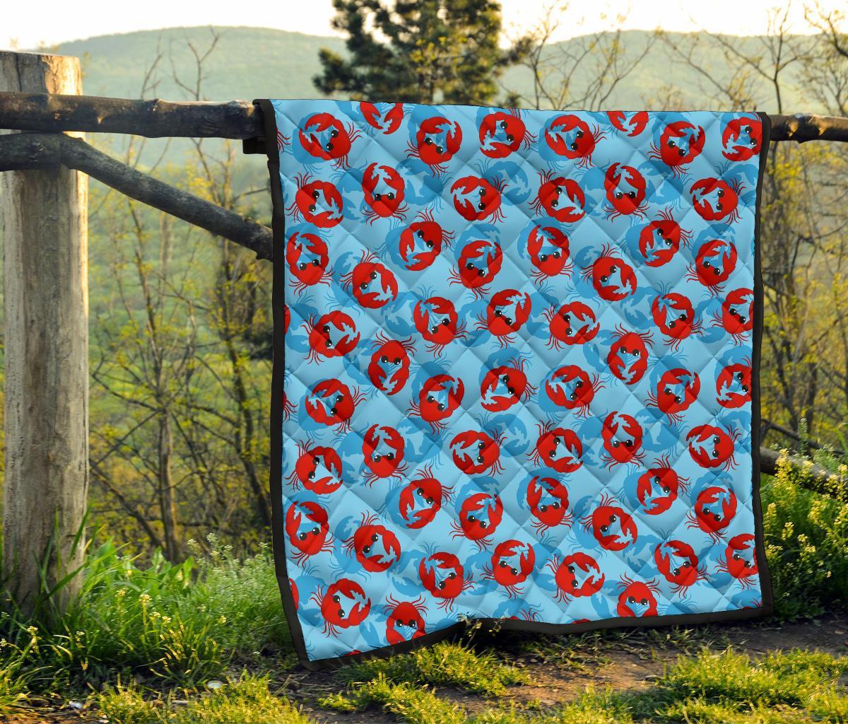 Crab Pattern Print Quilt-grizzshop