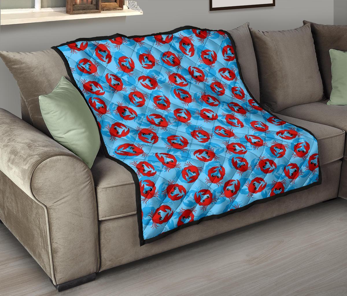 Crab Pattern Print Quilt-grizzshop