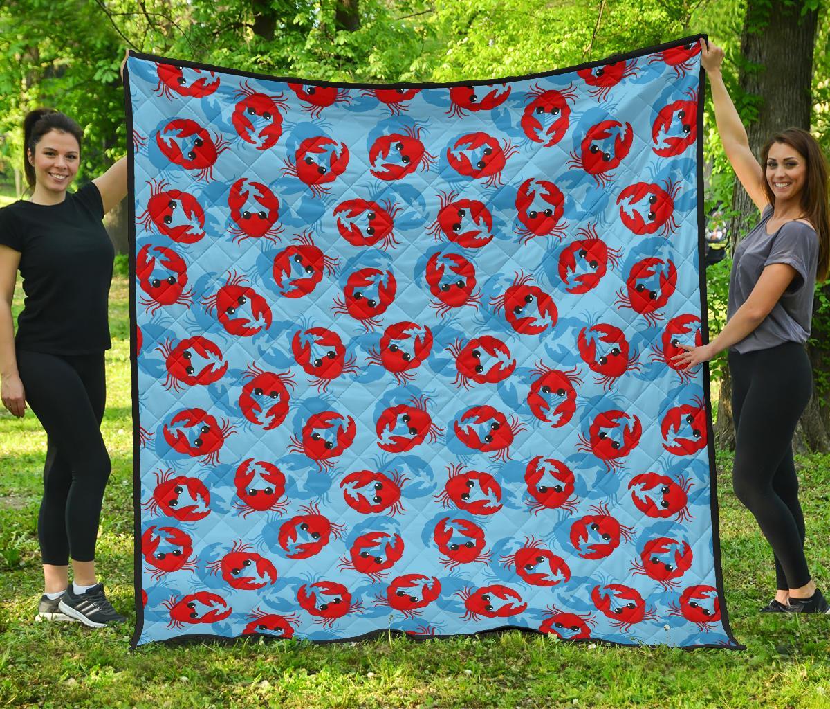 Crab Pattern Print Quilt-grizzshop