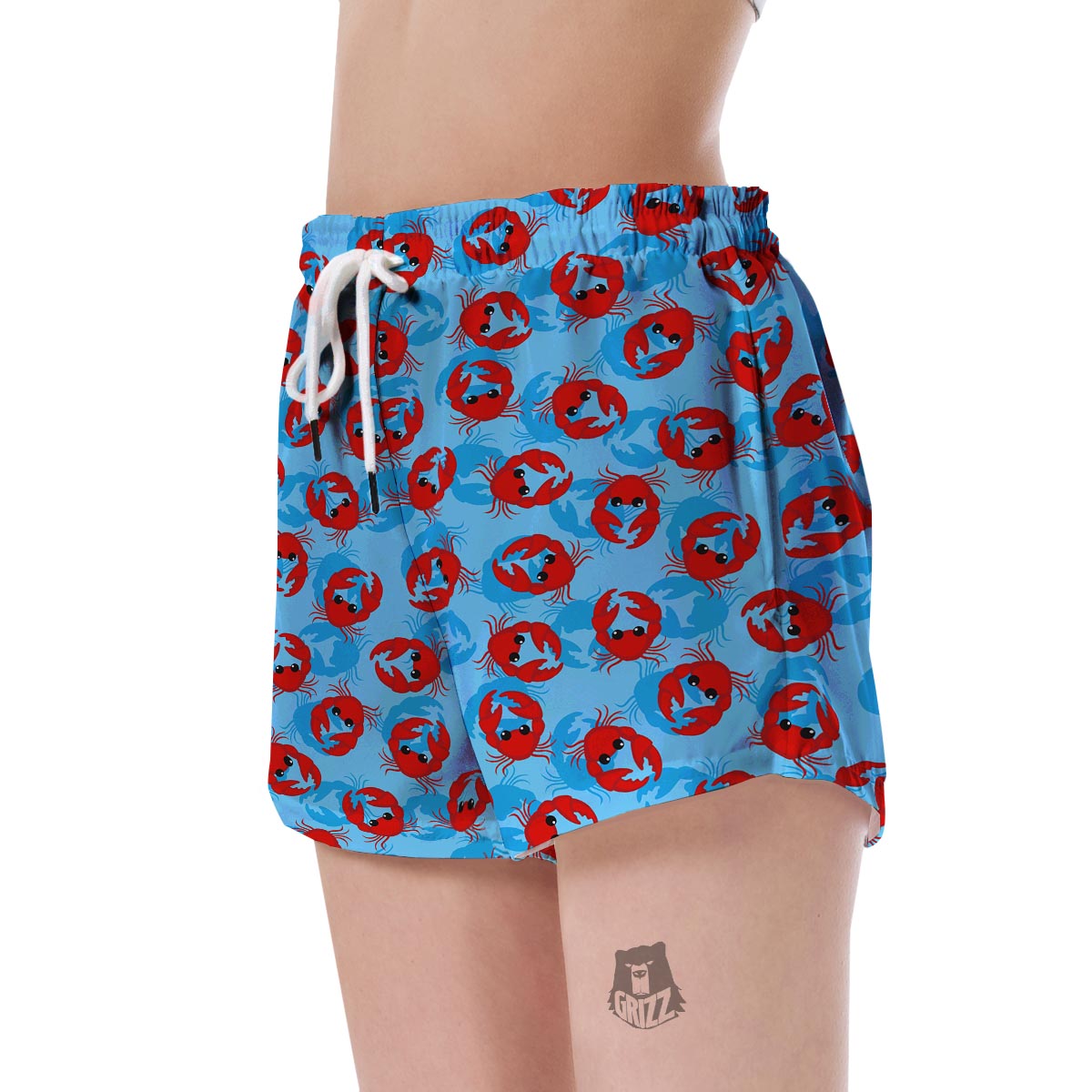 Crab Pattern Print Women's Shorts-grizzshop