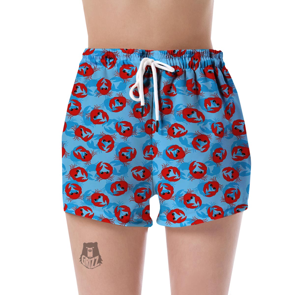 Crab Pattern Print Women's Shorts-grizzshop