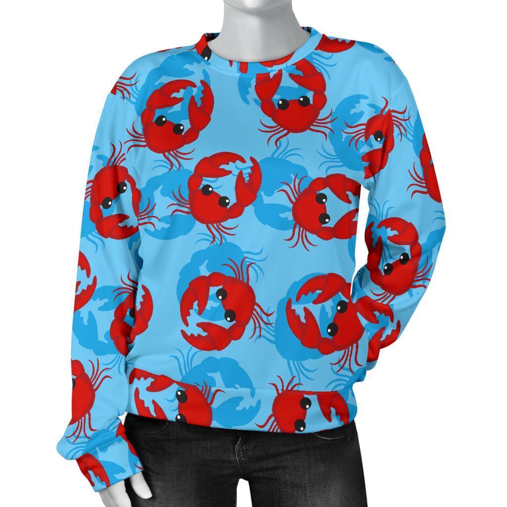 Crab Pattern Print Women's Sweatshirt-grizzshop