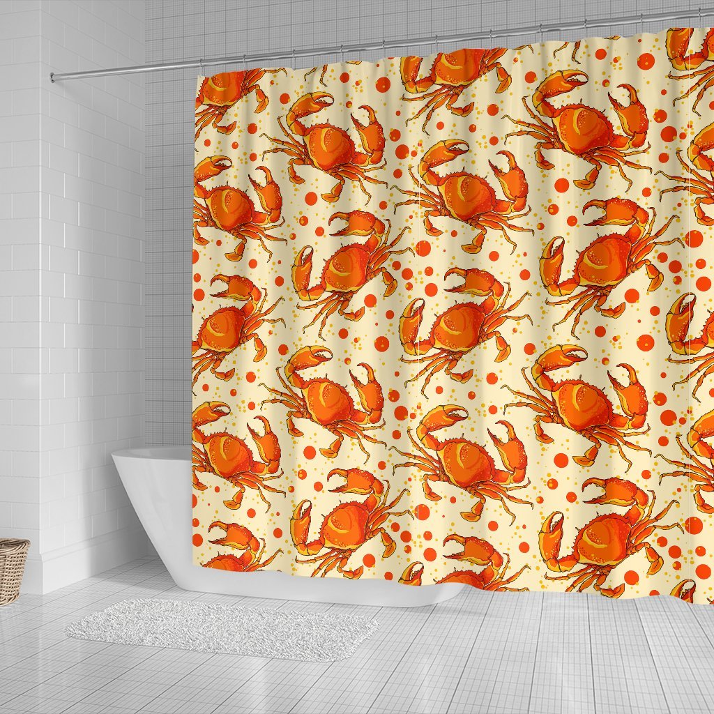 Crab Print Pattern Bathroom Shower Curtain-grizzshop