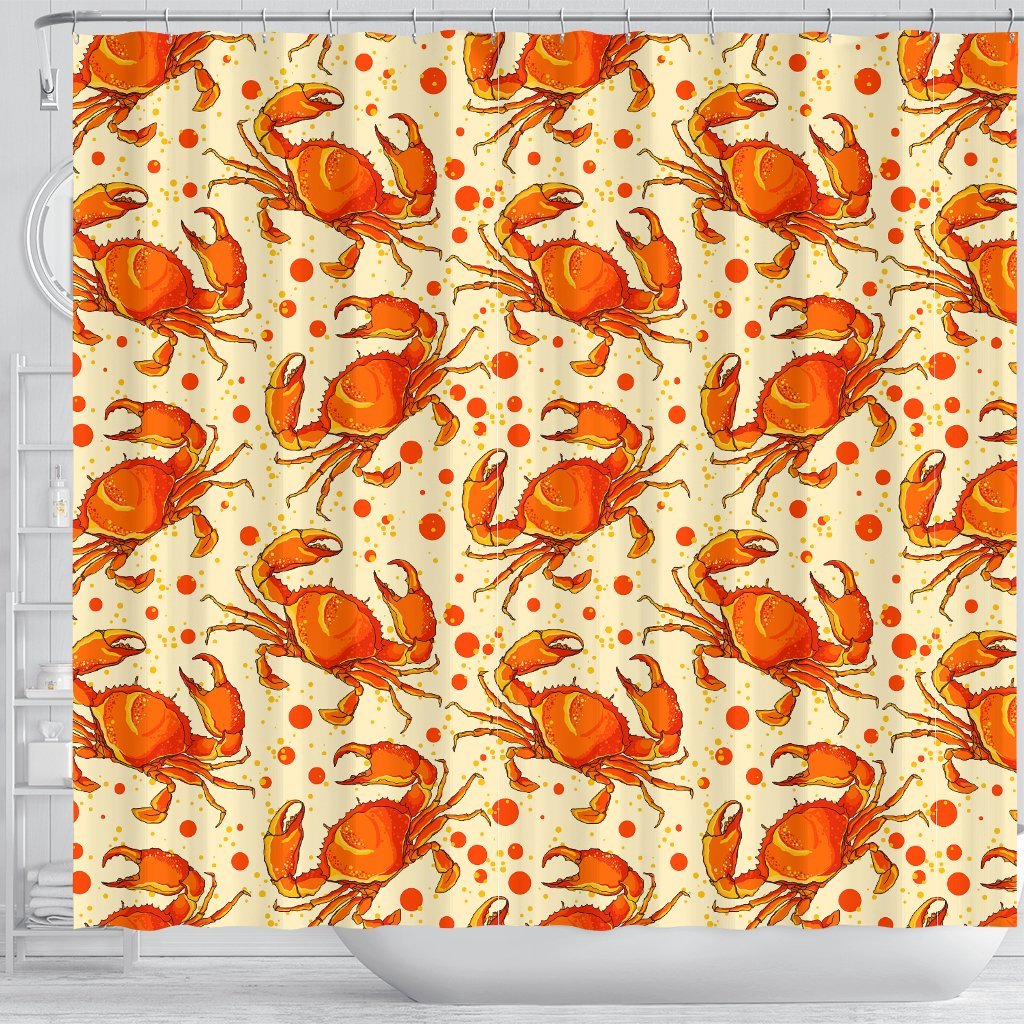 Crab Print Pattern Bathroom Shower Curtain-grizzshop