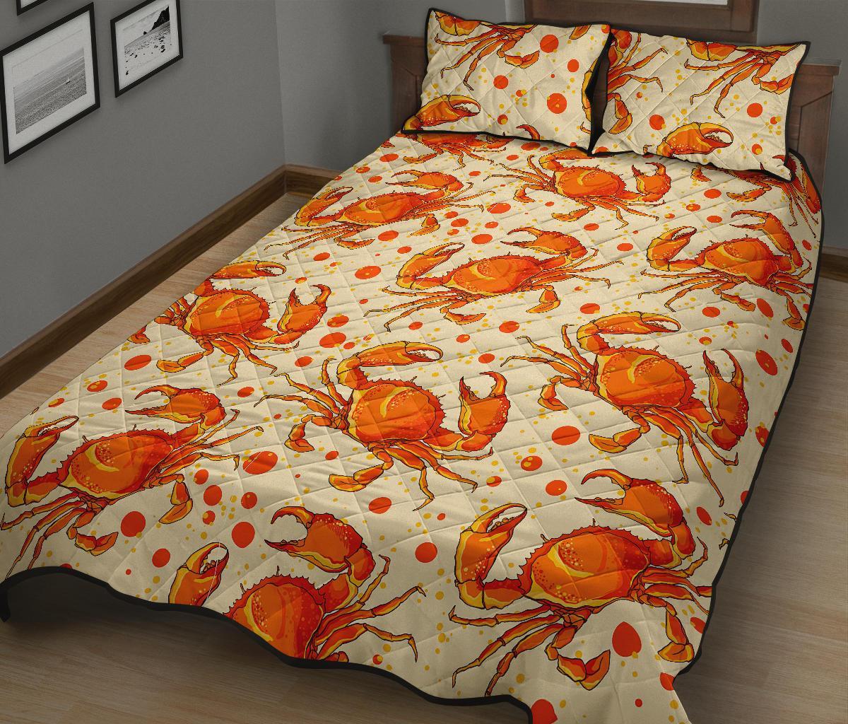 Crab Print Pattern Bed Set Quilt-grizzshop