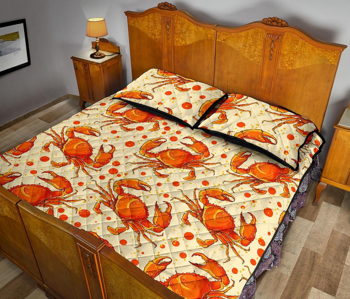 Crab Print Pattern Bed Set Quilt-grizzshop