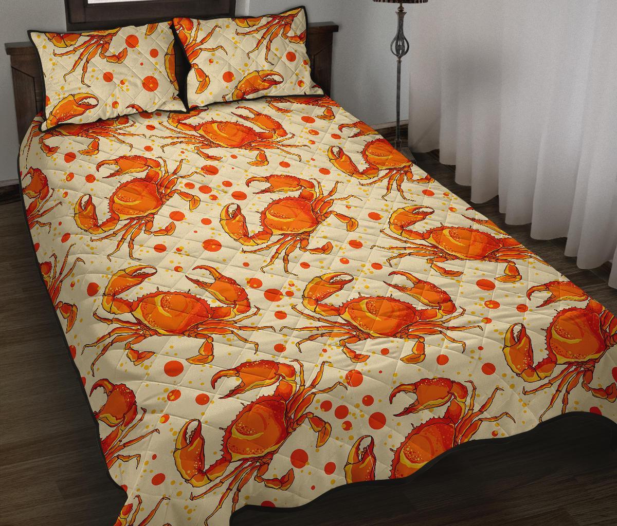 Crab Print Pattern Bed Set Quilt-grizzshop