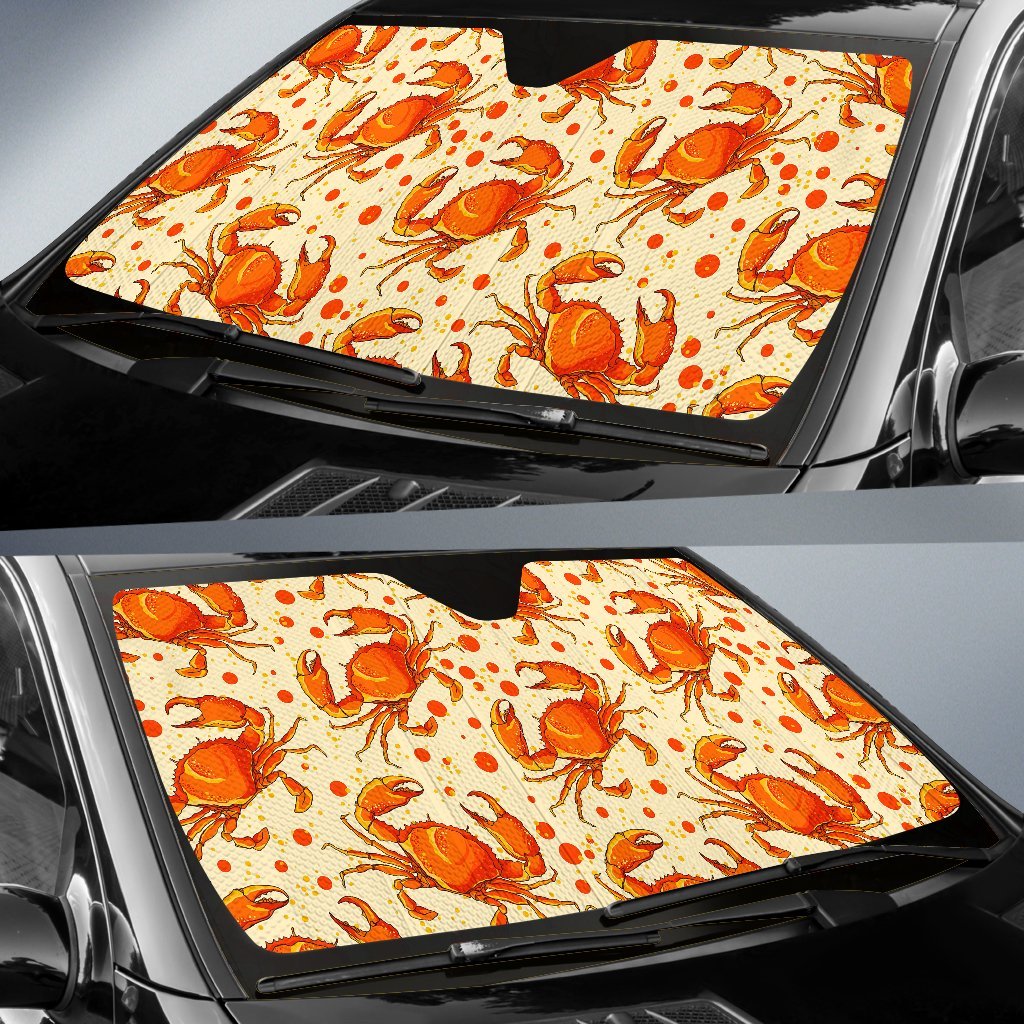 Crab Print Pattern Car Sun Shade-grizzshop